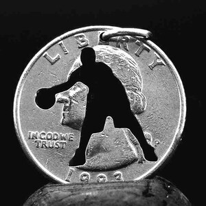 Basketball pendant - Hand-Cut Basketball Coin Necklace - Unique Hoops Fan B-Ball Jewelry - Detailed Sports Gift for Players and fans