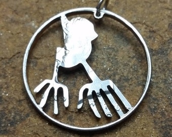 Peruvian Nazca lines bird necklace Nazca lines bird pendant bird necklace ancient bird pendant world traveler gift idea hand cut coin