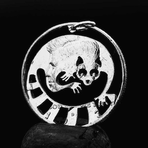 Ring-Tailed Lemur necklace made from coin, Lemur lover pendant  Lemur gift for Lemur lover jewelry Lemur collector Madagascar  coin necklace