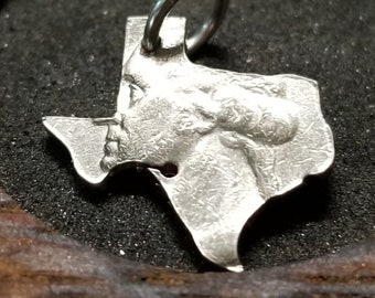 Texas necklace made from coin, Texas lover pendant Texas gift for Texas lover jewelry Texas collector Lone Star State cut coin necklace