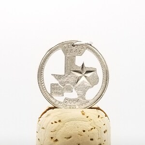 Texas Lone Star State Quarter Necklace - 25¢ Coin Pendant On 18" Silver Chain