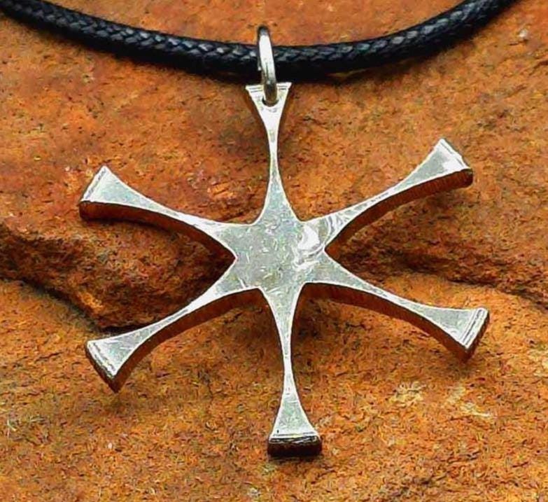 Asterisk star pendant, Asterisk necklace, Flower of Life pendant, Flower of Life Sacred Geometry necklace, geometric cut coin pendant