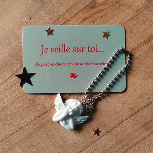 Je veille sur toi / cadeau réconfort /porte bonheur / Ange gardien