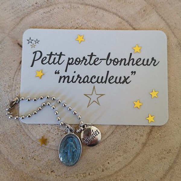 Porte-Bonheur Miraculeux / Médaille vierge Marie / Bondieuserie