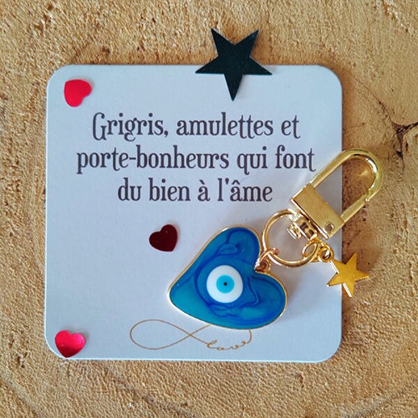 Porte clé grigri oeil  / porte bonheur / Petit cadeau original  / œil mati grec/nazar boncuk