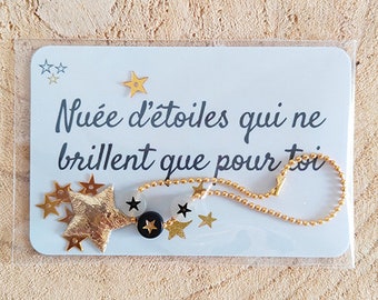 Grigri nuées d'étoiles lumineuses / carte porte bonheur /petit cadeau original