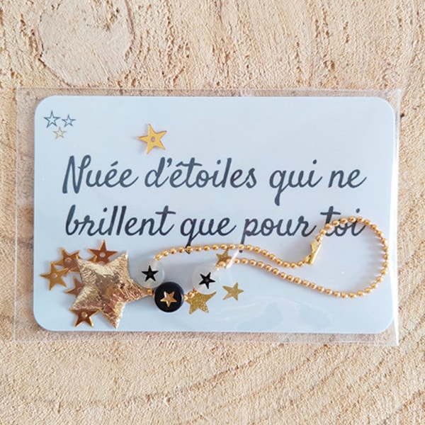 Grigri nuées d'étoiles lumineuses / carte porte bonheur /petit cadeau original