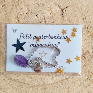 Porte-Bonheur Miraculeux / Médaille vierge Marie / Bondieuserie Violet