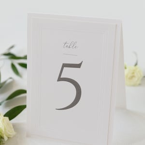 Cartes intemporelles avec numéros de table en relief triple, numéros de table de mariage, décoration de table, papeterie le jour