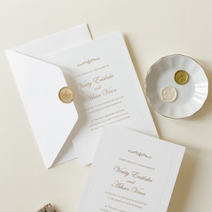 Grabado en relieve 710gsm Luxury Foiled Elegant Day Invitation, Invitaciones de boda, Tarjetas de boda clásicas