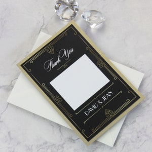 Elegantes Art Deco Dankeskarten-Set für Retro Hochzeiten