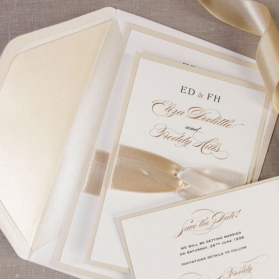 Satin Ribbon Ivory Cream Paper Wedding Day Invitation With Complimentary  Envelopes and Personalisation - Etsy