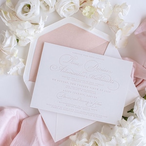 Tipografía de lujo Elegante invitación de día de boda en 100% algodón 710gsm Tablero, invitaciones de boda, tarjetas de boda, invitaciones personalizadas