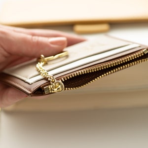 Para mamá, regalo de Navidad, tarjetero personalizado, monedero, llavero de piel vegana con bolsillos, cartera, llavero personalizado