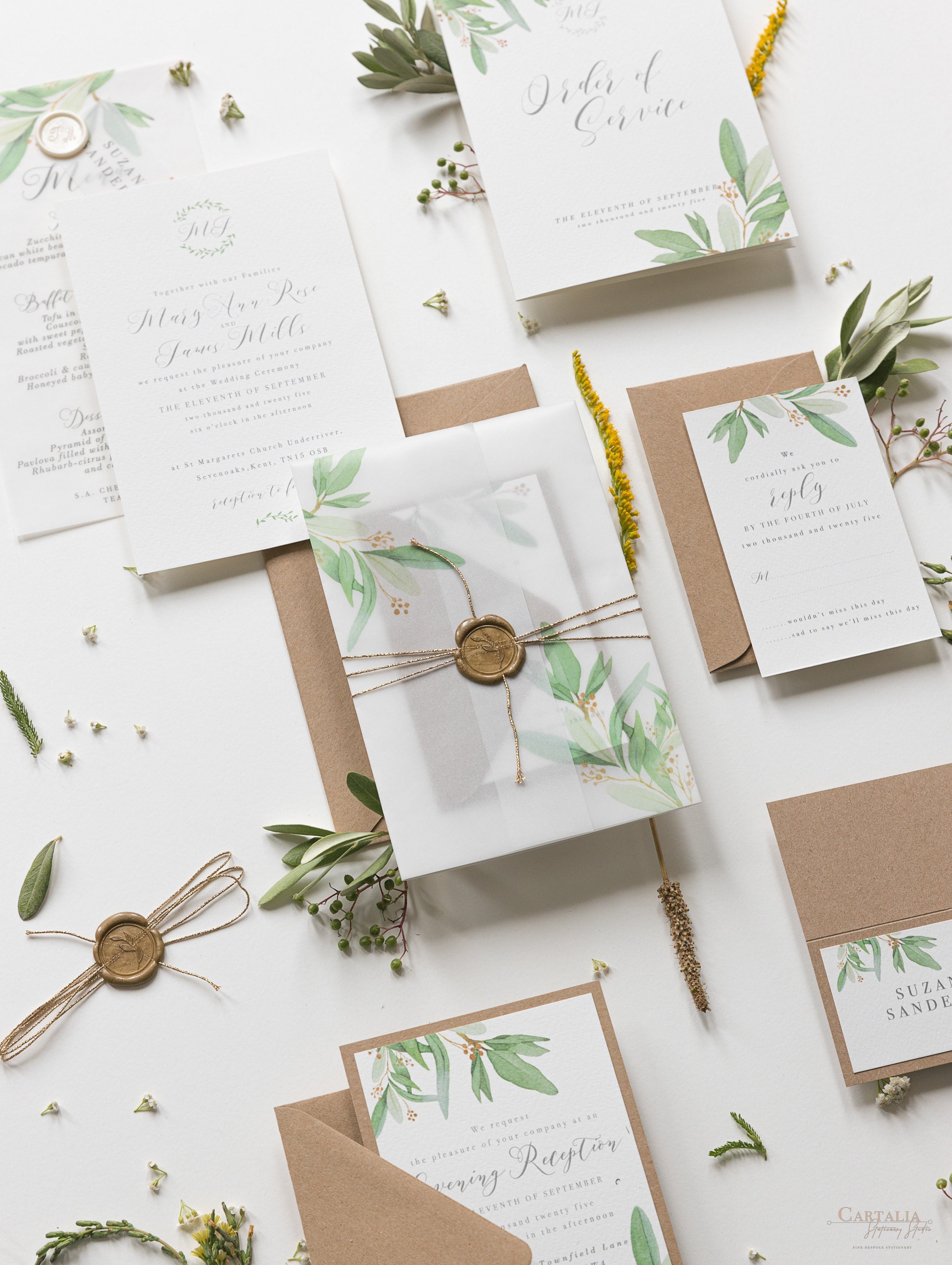 Greenery Vellum See Through Folder Parchment Pocket Fold Suite Etsy UK