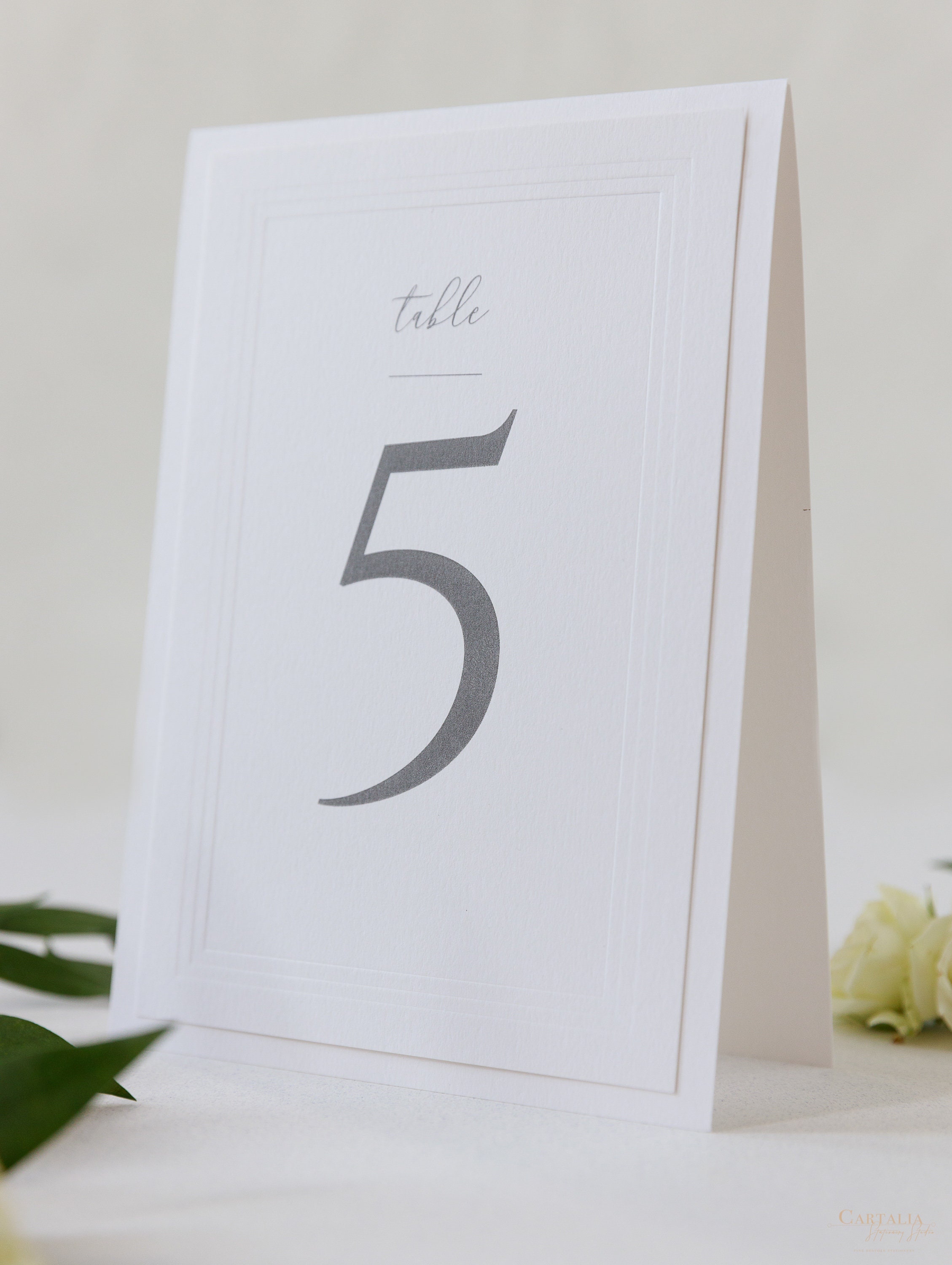 Timeless Triple Embossed Table Number Cards, Wedding Table Numbers ...