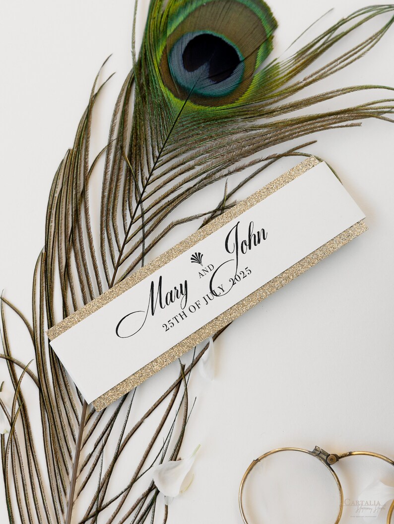 Black Laser cut, Art Deco, Gold Great Gatsby 1920's Personalized Gatefold Wedding Invitation, Glitter Custom Monogram & Envelope, Die Cut image 4