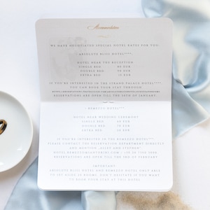 Santorini Blue Invite Luxury Passport Wedding Invitation Plane Engraved, Gold Foil Boarding Pass,Wedding Abroad, Destination Wedding, Travel image 5