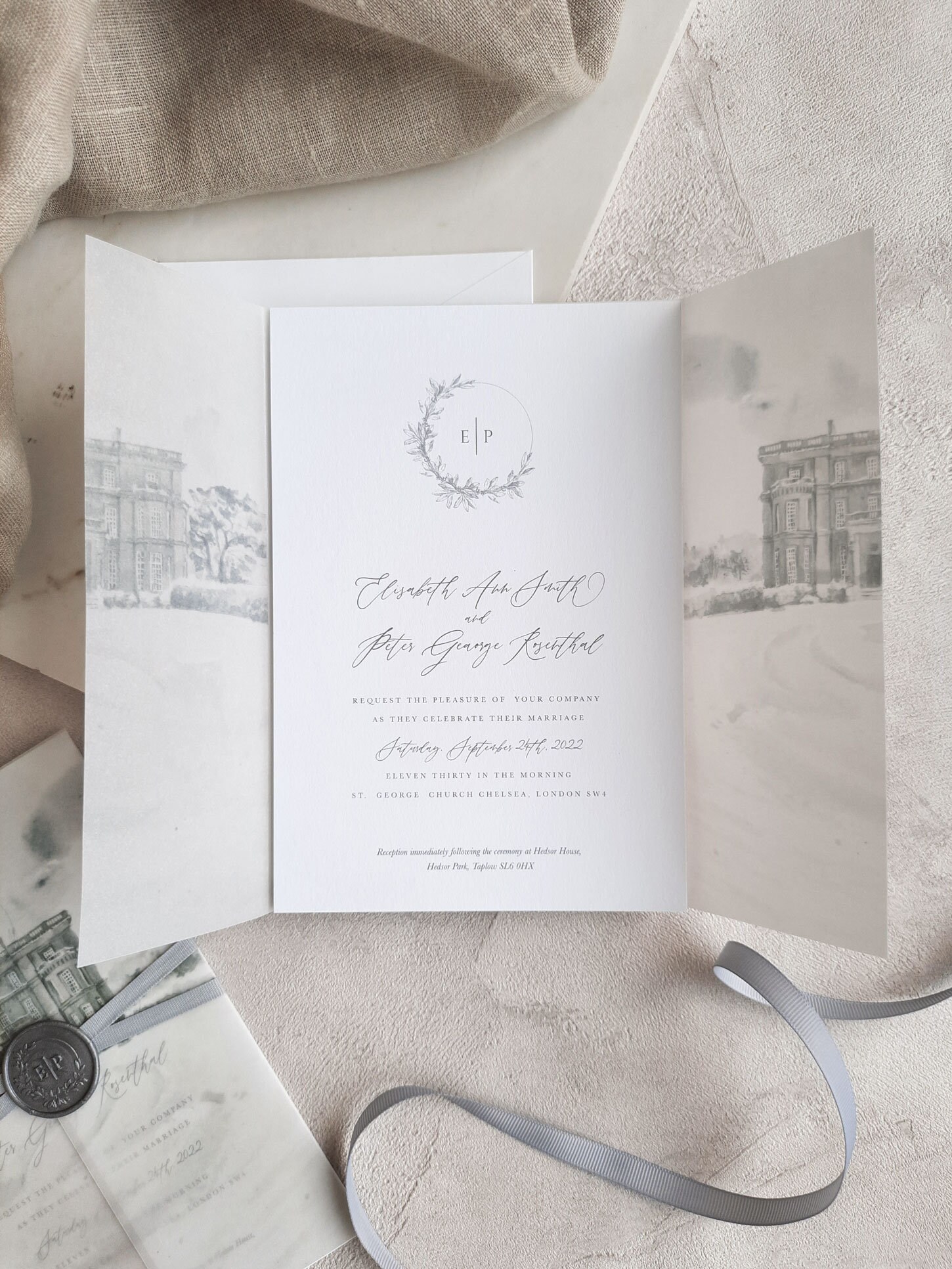 Venue Wedding Invitation / HEDSOR HOUSE Wedding Invitation Etsy UK
