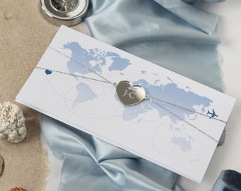 FOLDER Travel Wallet : Luxury Light Blue & Silver Wedding Passport Invite in Pocket w Mirror Tag Passport Invitation Suite, Wedding Abroad