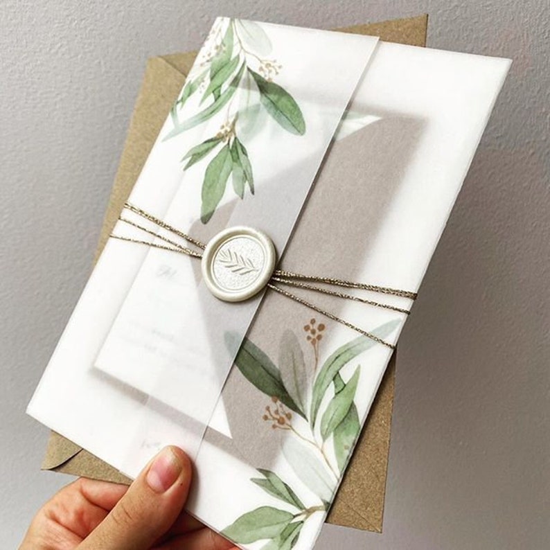 Greenery Vellum See Through Folder Parchment Pocket Fold Suite Etsy UK