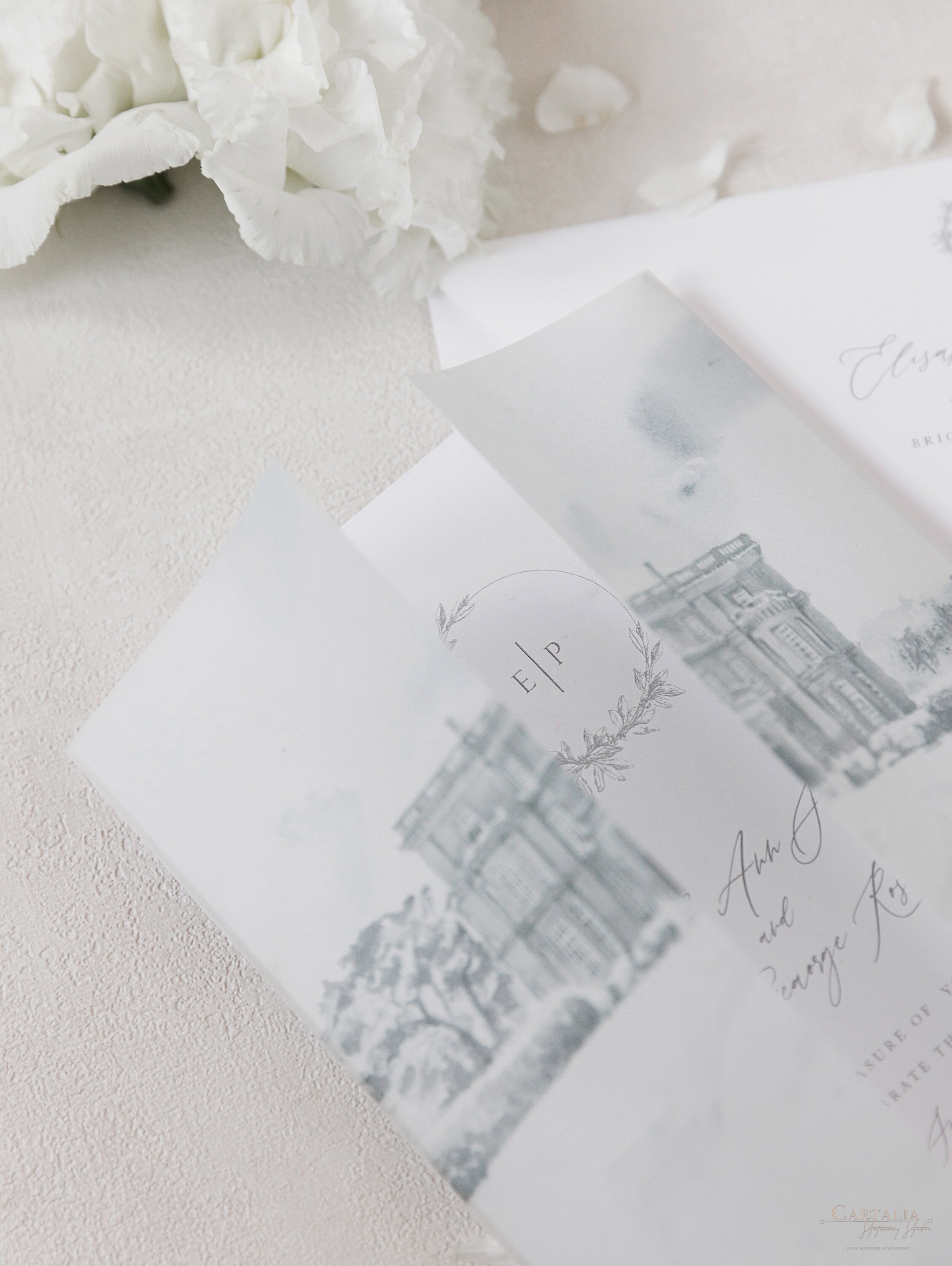 HEDSOR HOUSE  Your Venue invitation on Vellum with Wax Seal