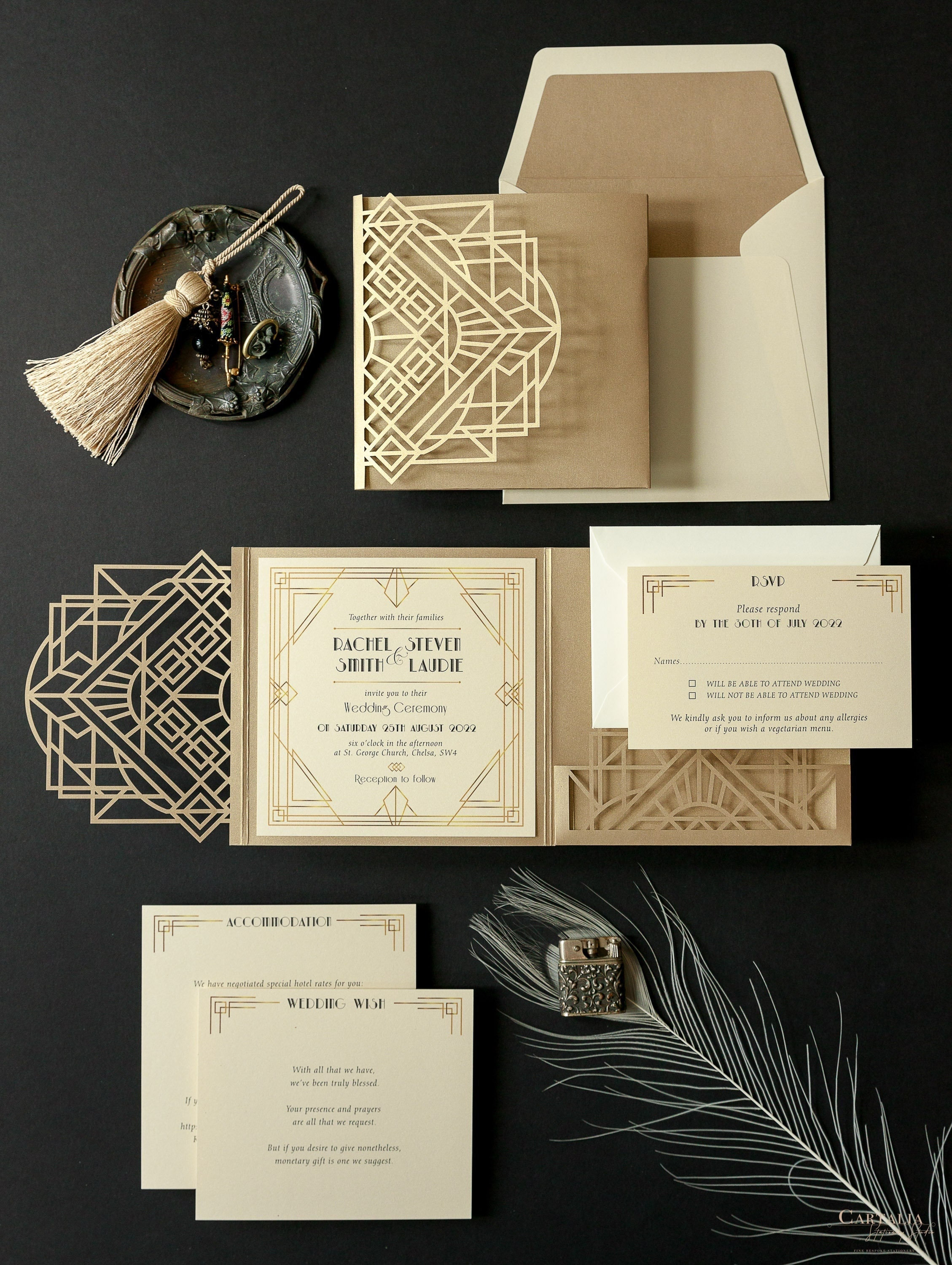 Couture Box : 3D Luxuriously Intricate Tier Laser Cutting Wedding