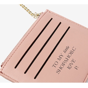 Weihnachten personalisierte Frau Geld Halter Karte, Geldbörse, Vegan Leder Schlüsselanhänger 3 Farben mit Taschen