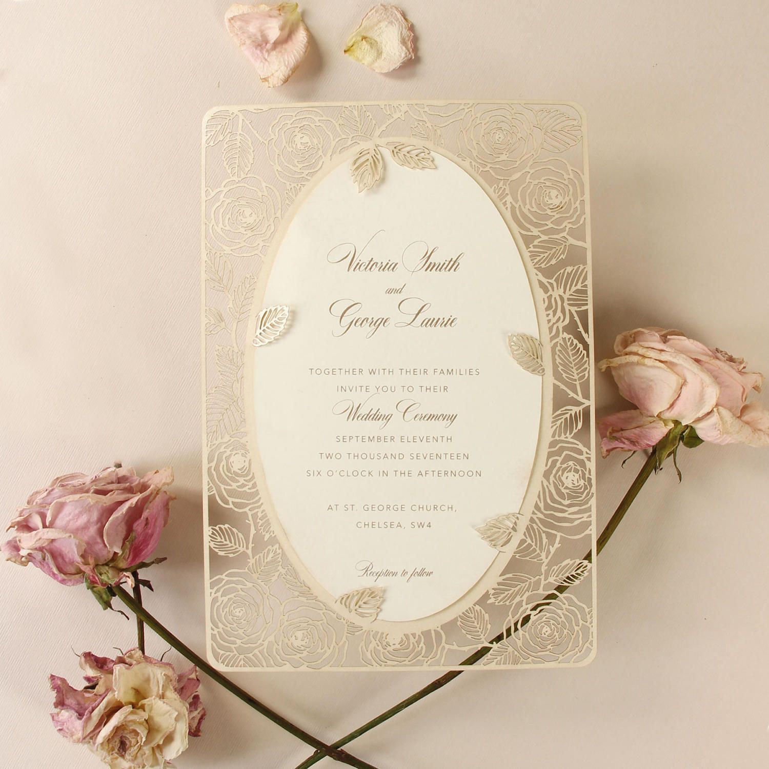 Lux Laser Cut Wedding Invitation Laser Cut Envelope Printed Invitation
