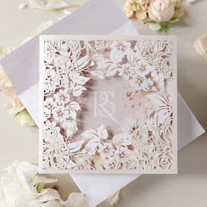 Couture Invite : 3D Luxuriously Intricate Tier Laser Cutting Wedding Invitation Suite Modern Invitation | Pocket Suite Wedding Invitation