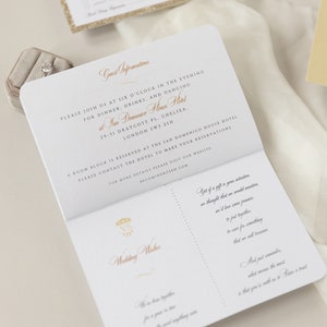 Luxury Passport Wedding Invitation Glitter Champagne and Gold Foil Boarding Pass Invite,Wedding Abroad, Destination Wedding, Travel, Ticket image 6