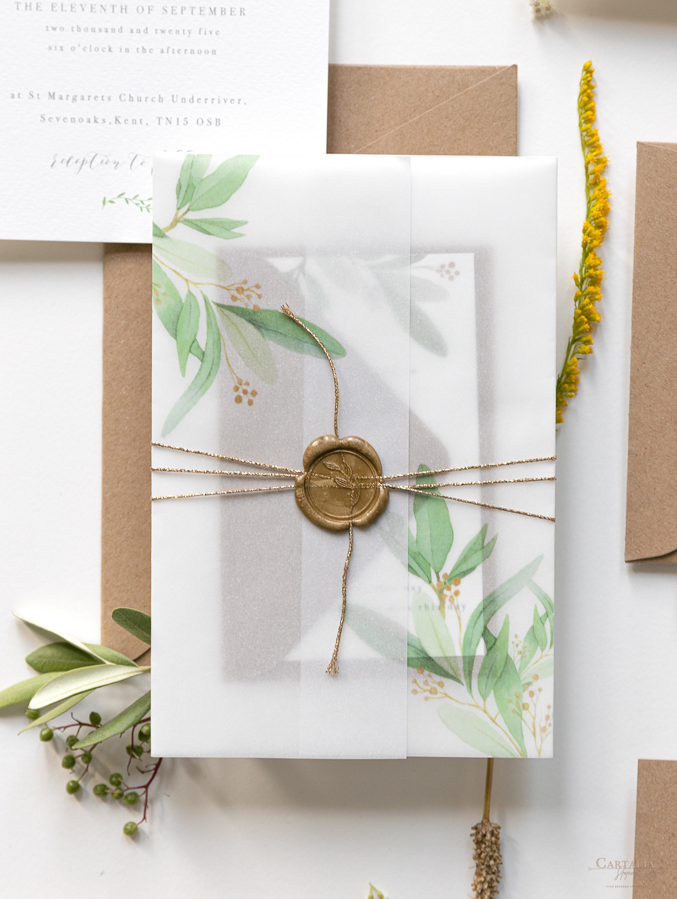 Greenery Vellum See Through Folder Parchment Pocket Fold Suite Etsy UK