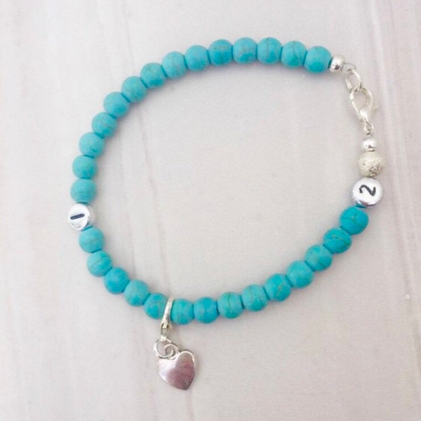 Turquoise weight loss tracker bracelet, slimming aid, weight loss, lifestyle aid, weight watchers, gift for her, turquoise bracelet