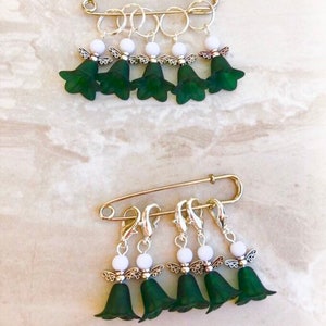 Green Fairy Bead Stitch Markers, stitch markers, knitting supplies, progress markers, progress keepers, craft supplies, crochet markers