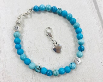 Pulsera turquesa para controlar la pérdida de peso, ayuda para adelgazar, pérdida de peso, ayuda para un estilo de vida saludable, regalo para ella, pulsera turquesa