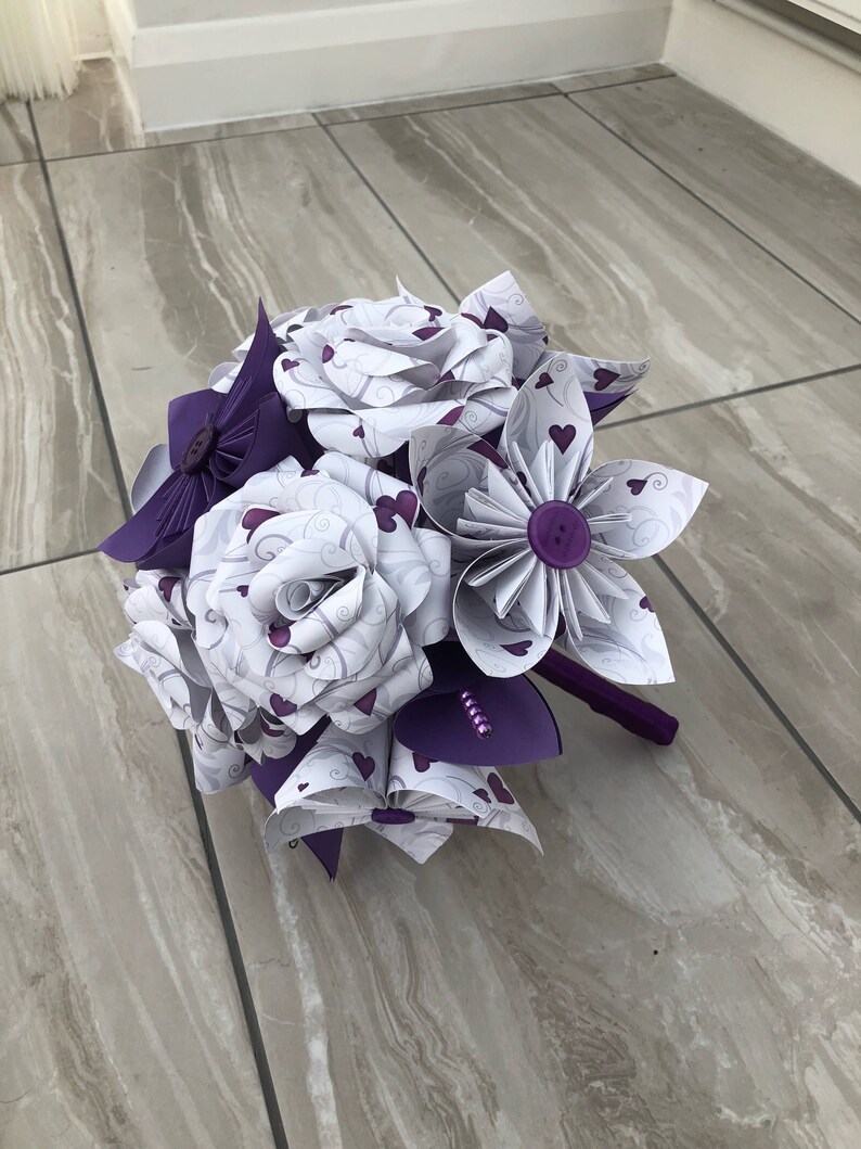 Mixed Paper Flower Bridal Bouquet Paper Flower Bouquet Etsy UK