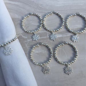 Silber Serviettenringe Schneeflocke Weihnachten Serviettenringe, Serviettenringe, Serviettenringe, Serviettenringe, Geschirr, Dinner-Party, Esszimmer