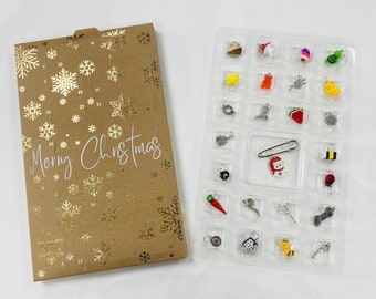 Stitch Marker Advent Calendar - 25 days - progress keepers, Countdown to Christmas, gift for knitter, gift for crocheter