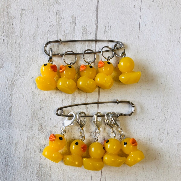 Rubber Duck Charm Stitch Markers, stitch markers, knitting supplies, progress markers, progress keepers, craft supplies, crochet markers