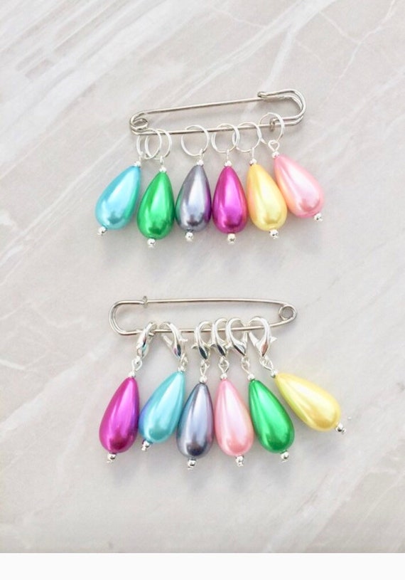 Rainbow Teardrop Bead Stitch Markers stitch markers knitting Etsy