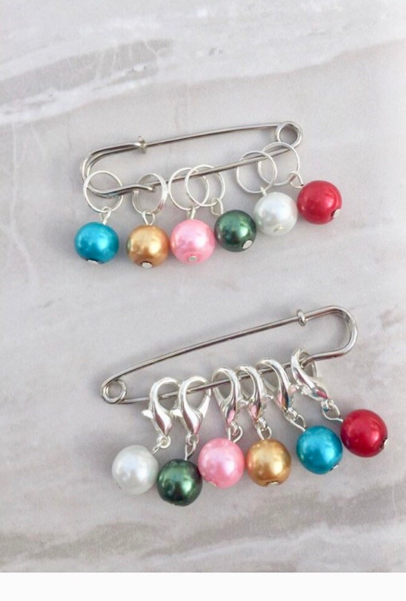 Rainbow Pearl Bead Stitch Markers Stitch Markers Knitting Etsy UK
