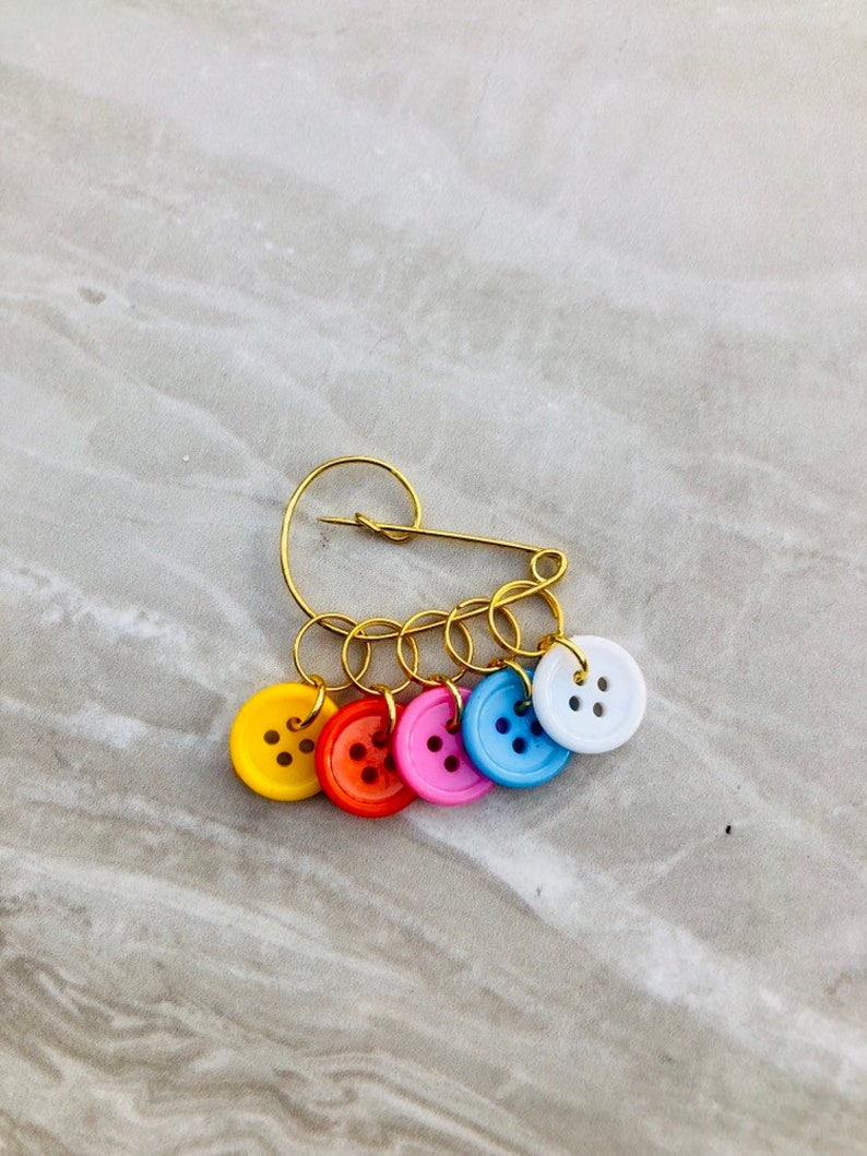 Coloured Button Stitch Markers Stitch Markers Knitting Etsy
