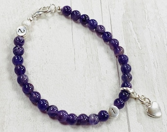 Pulsera de amatista para controlar el peso, ayuda para adelgazar, pérdida de peso, ayuda para un estilo de vida saludable, regalo para ella, pulsera de amatista, ayuda para la dieta