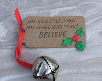 Noël 'Believe' Jingle Bell - parfait pour les boîtes de veille de Noël ou décorations festives