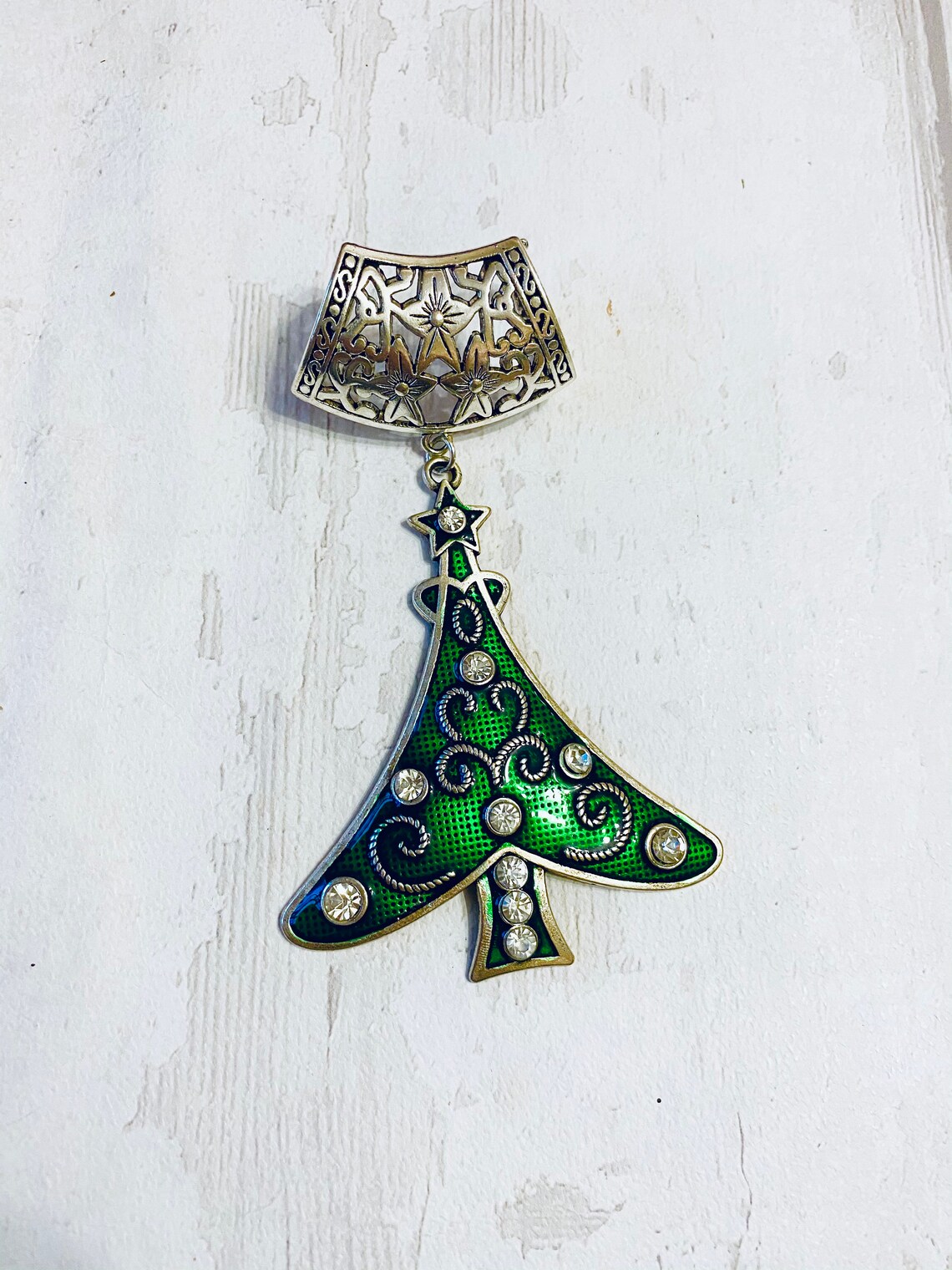 Christmas Tree Scarf Bail Silver scarf bail scarf pendant Etsy
