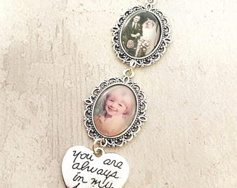 Wedding Bouquet Photo Charm, personalised bridal bouquet memorial charm, remembrance gift - ideal for bouquets or buttonholes