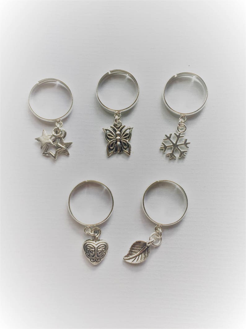 Silver Charm Ring a Dangle Ring Available in Several Charm Etsy