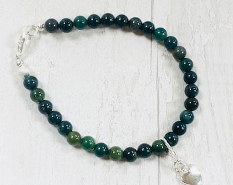 Pulsera verde para controlar el peso, ayuda para adelgazar, pérdida de peso, ayuda para un estilo de vida saludable, regalo para ella, pulsera de ágata verde