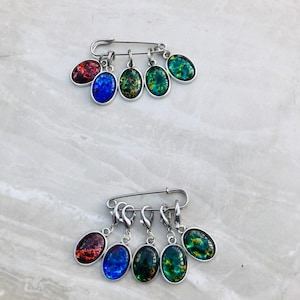 Painted Glass Design Stitch Markers, stitch markers, knitting supplies, progress markers, craft supplies, crochet markers