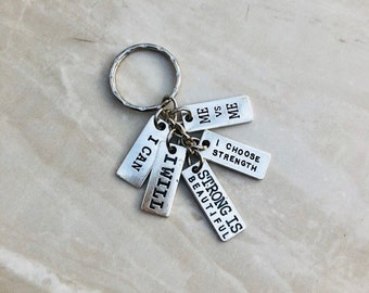 Llavero de fitness, llavero motivacional, llavero de gimnasio, llavero con dije de plata, inspiración fitness